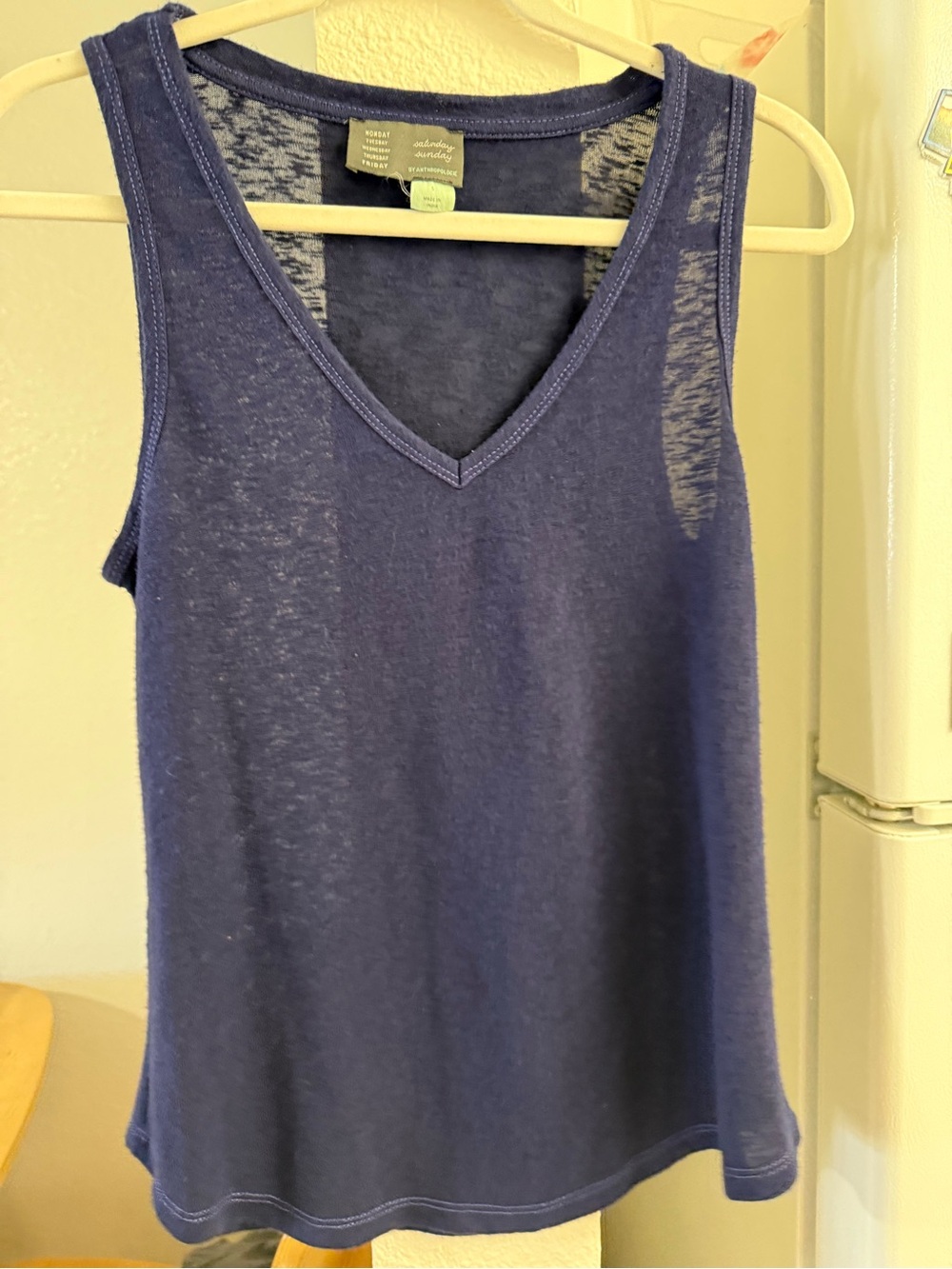 V neck tank top from the Anthropologie brand "Saturday Sunday" line.